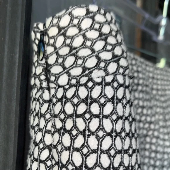 Talbots Chatham style pants, cream & black print, zipper on side, back pockets - Picture 8 of 13